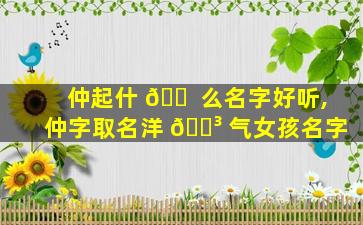 仲起什 🐠 么名字好听,仲字取名洋 🌳 气女孩名字